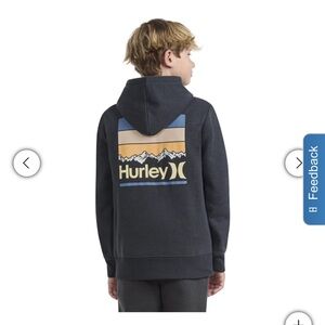 Hurley Dark Gray Hoodie with Mountain Graphic